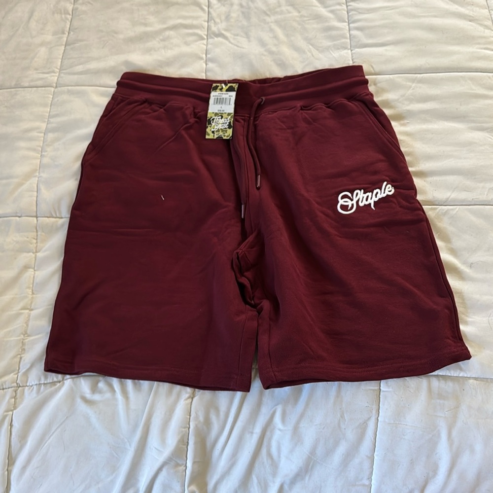 🚨🚨🚨🚨JEFF STAPLE BURGUNDY SWEATPANT SHORTS BRAND NEW STILL WITH TAGS 🚨🚨🚨🚨